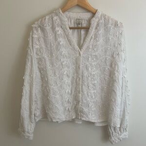Anthropologie Seen Worn Kept Women's 6 White Peasant Top Cottagecore Prairiecore